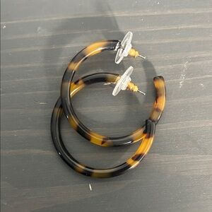 J. Crew Tortoise Shell Hoop Earrings
